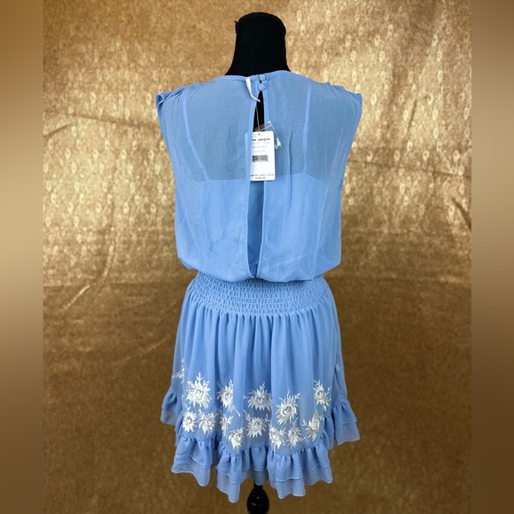 🌸🌼 Free People Garden Sky Blue Embroidered Dress. Size XS. NWT - Picture 3 of 9